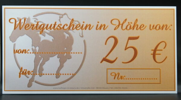 Haflinger in Meura Gutschein - 25 Euro